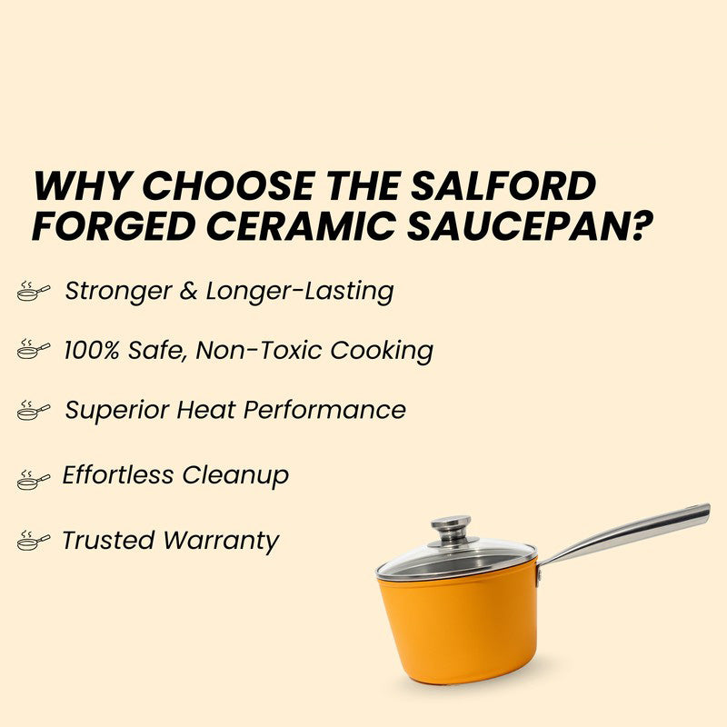 Salford Simmera Kitchen Ceramic Saucepan with Glass Lid - 1700 mL media 9