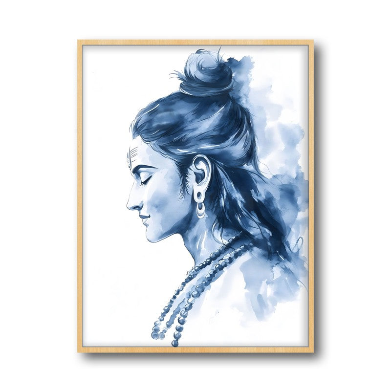 Moksha Shiva Spiritual Archival Paper Wall Painting - Natural Brown Frame media 5