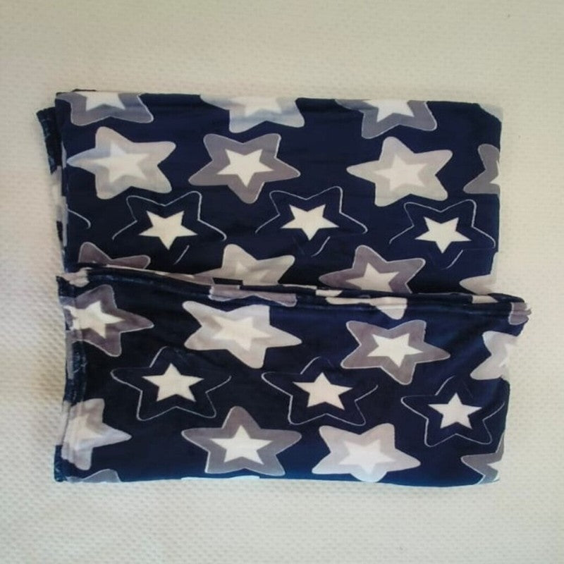 Bluetide Abstract Woolen Blanket (Blue) - 210 GSM media 5
