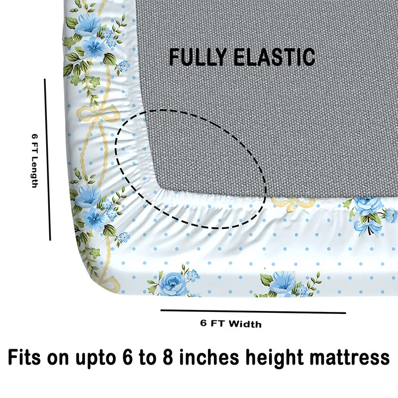Hilda Fitted Microfiber Microfiber Bedsheet (Blue) - 150 GSM media 6