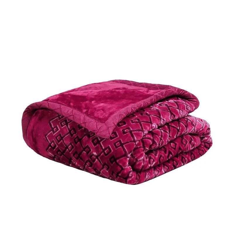 Monte Carlo Crimson Cascade Blanket (Pink)- 950 GSM media 5
