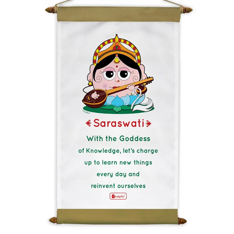 Whimsy Cute Saraswati Motivational Canvas Wall Accent media 4