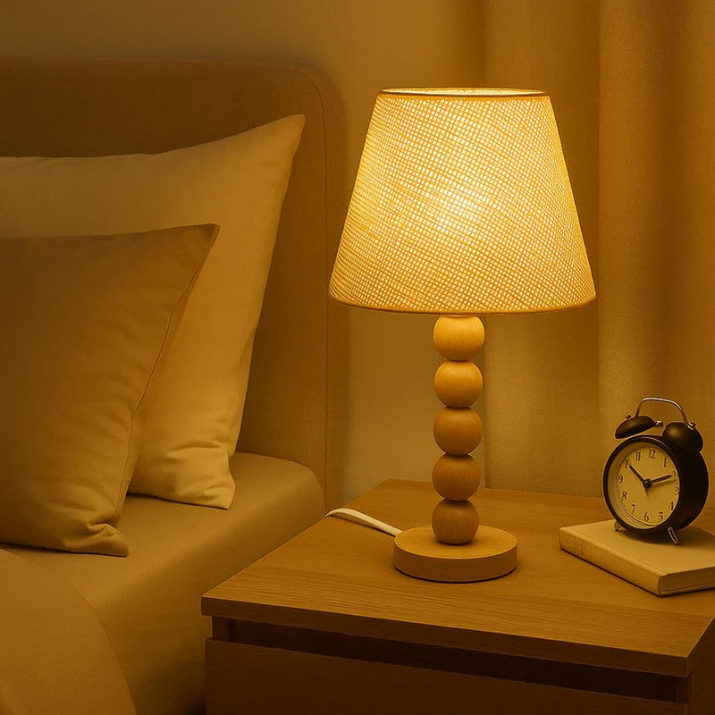 Grandell Wooden Table Lamp - Brown,Beige