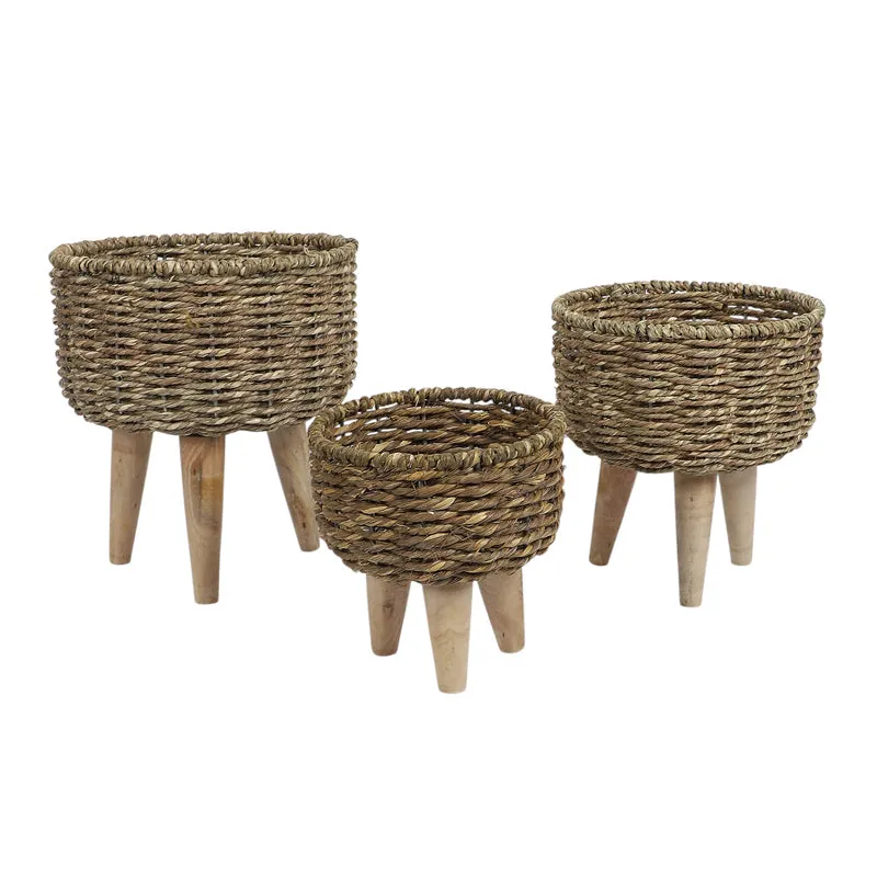 Wicker Grow Planter - Set Of Three media 3