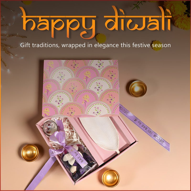 Lunar Lotus Diwali Hamper - Four Piece Set media 8