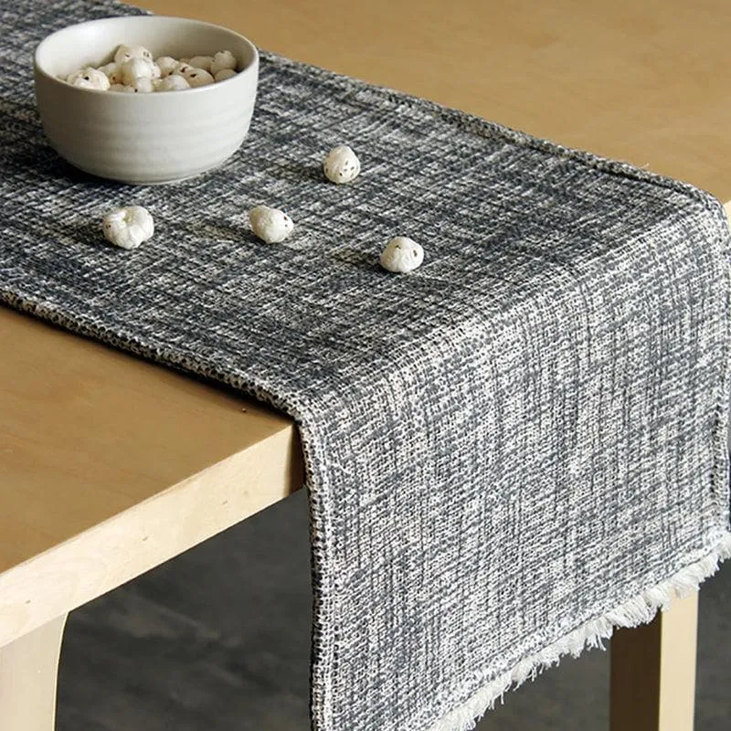 Matsya Vala Cotton Table Runner - Black media 1