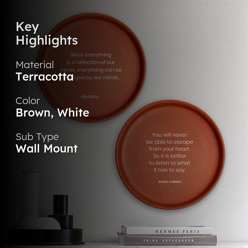 Power Of Mind Terracotta Wall Plate - Set Of Two media 2
