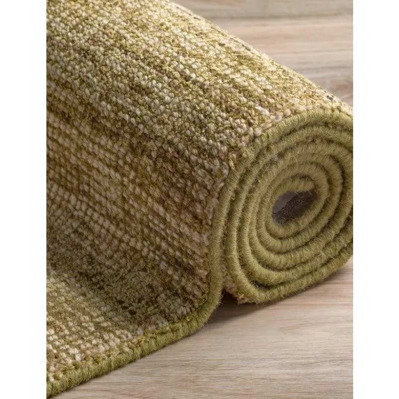 Thread Tale Hand Woven Wool Rug - Olive & Brown media 5