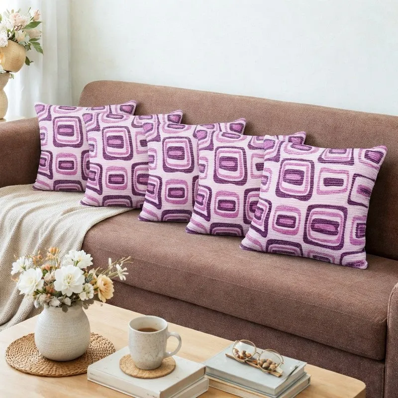 Squarecraft Cushion Cover (Purple) - Set Of Five media 1