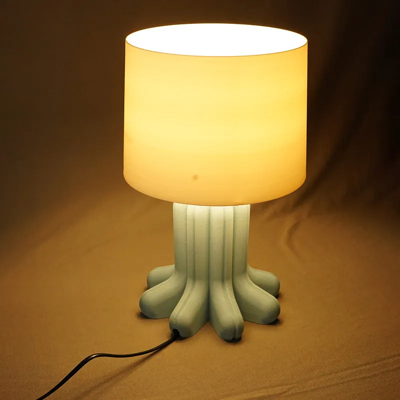 Eco Flare 3D Printed Table Lamp - White,Blue media 1