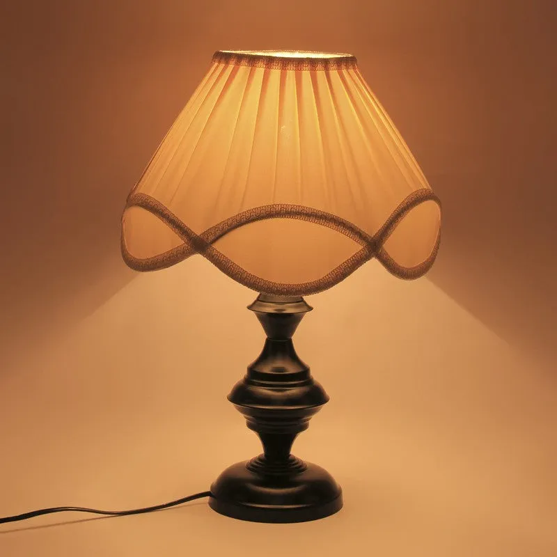 Flamelle Cotton Table Lamp With Iron Base - Ivory media 3