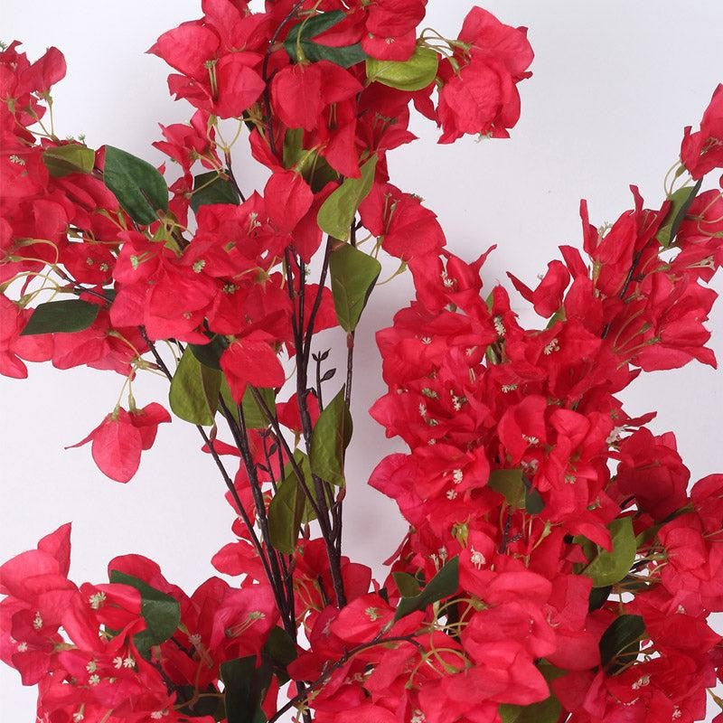 Faux Realtouch Red Bougainvillea Plant With Black Plastic Pot - 5.2 Feet media 6