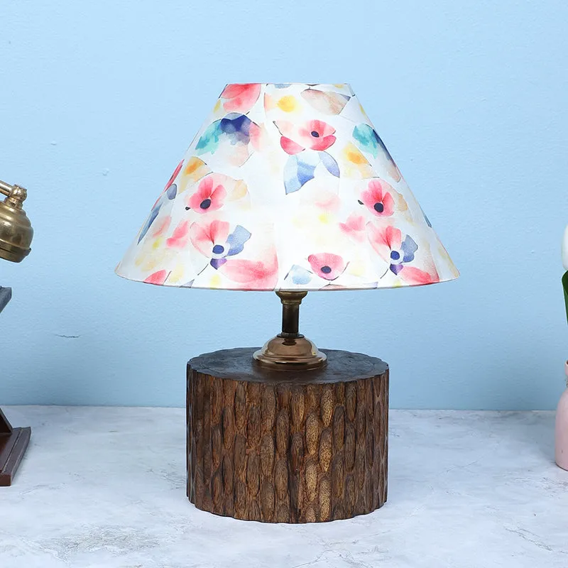 Luna Borealis Trunk Printed Mango Wood Table Lamp - Multicolor media 3