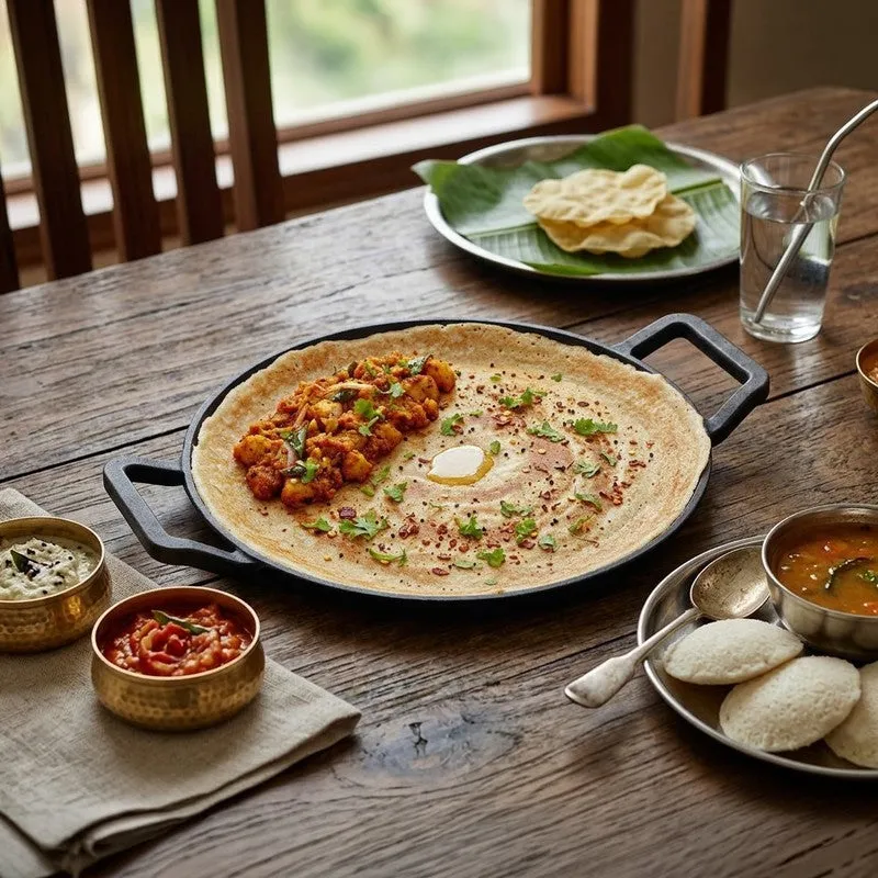 Chapati Craft Cast Iron Roti Tawa - Black media 3
