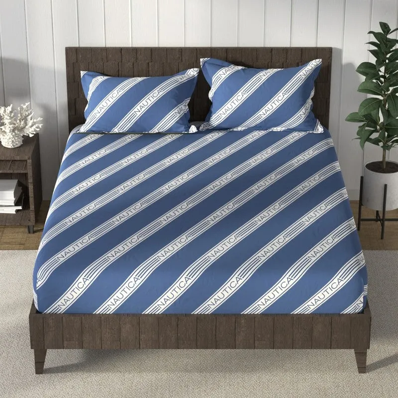 Nautica Cove Cotton Bedsheet (Silver Grey) - 160 TC media 3