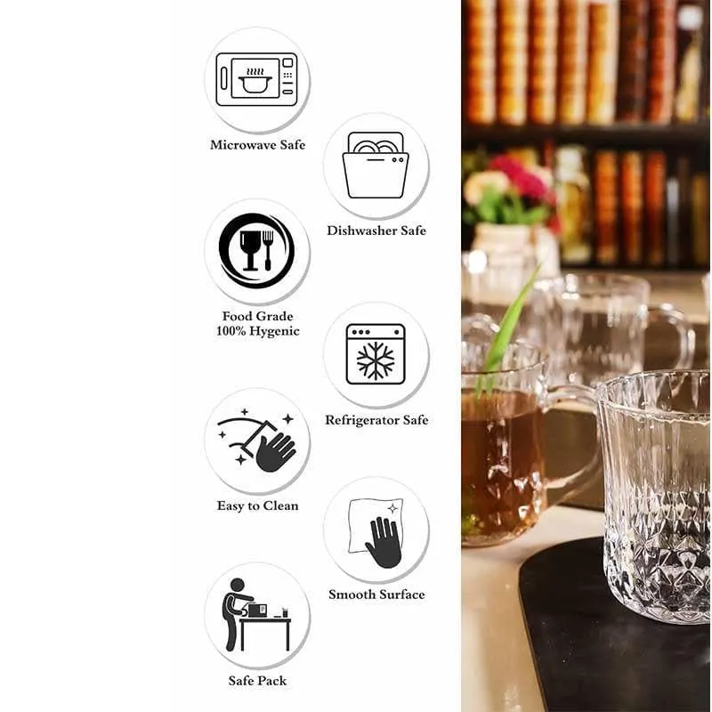 Crux Glass Tea Cup (180 mL Each) -  Set of Six media 6