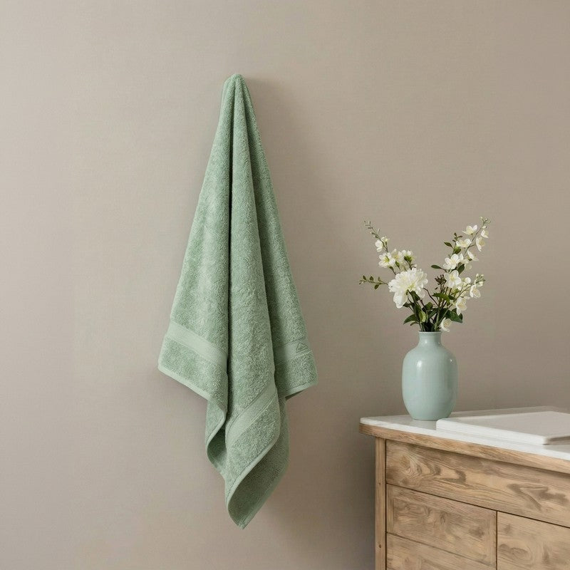 Monte Carlo Soft Hush Pure Cotton Bath Towel - Light Green - 75 x 150 cms
