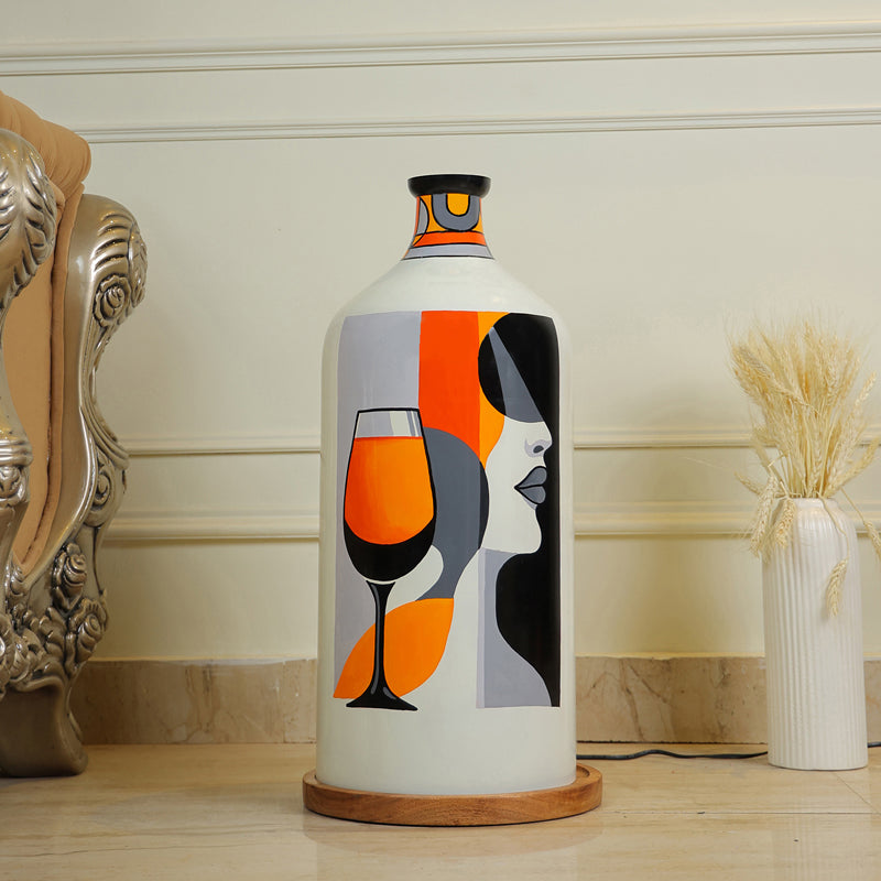 Drink'o Clock Hand Painted Glass Floor Lamp media 3
