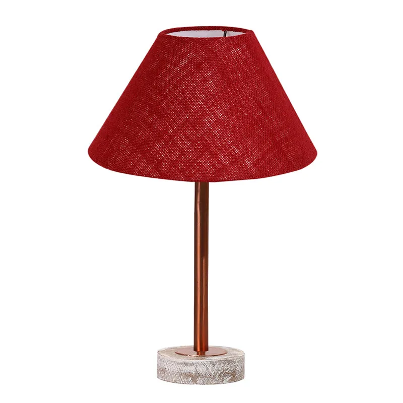 Sienna II Rodin Wooden Table Lamp - Maroon,Copper,White media 4