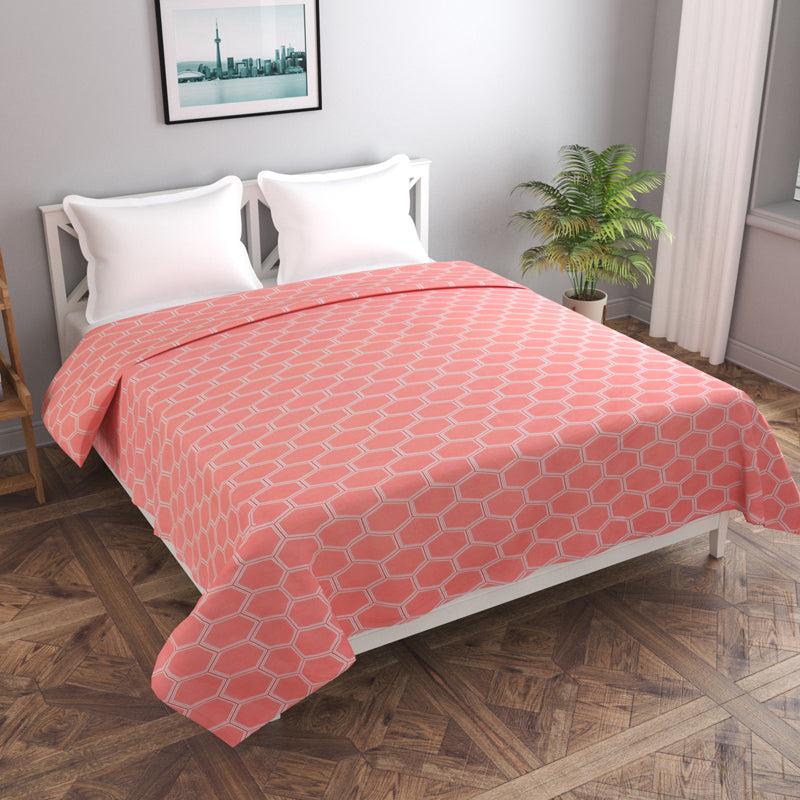 Carrot Hives Cotton Duvet Cover - 210 TC