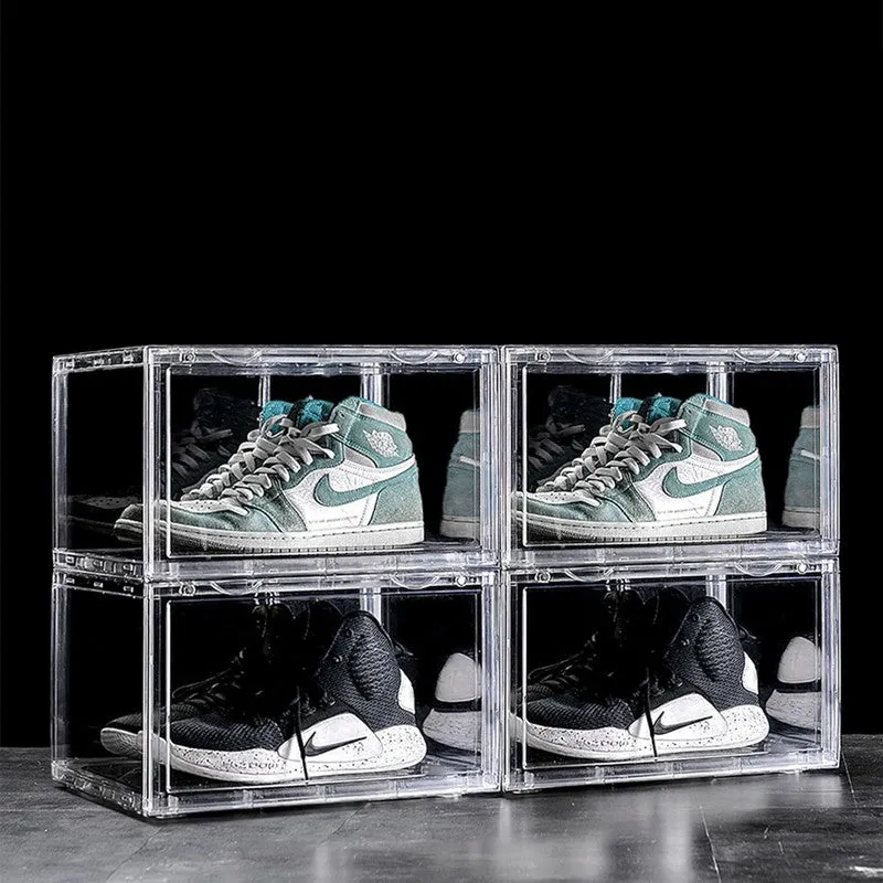 Transparent Stackable Shoe Storage Boxes - Set Of Four media 3
