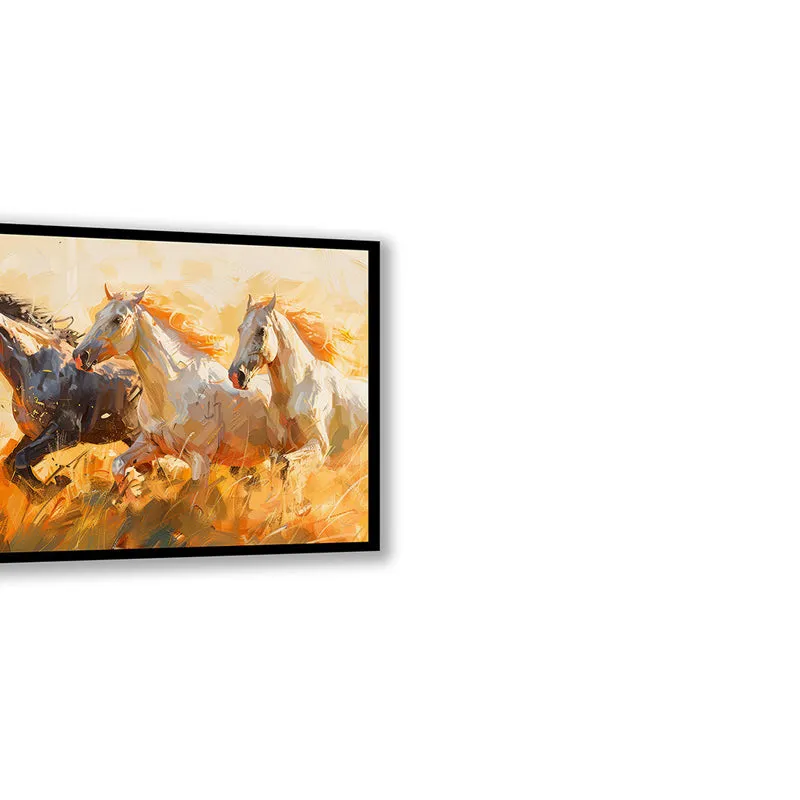Galloping Triad Wall Art with Black Frame media 5