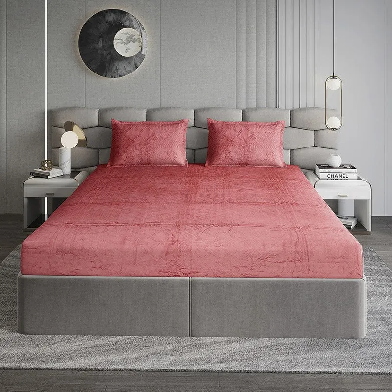 Monte Carlo Color Drift Bedsheet (Pink) - 280 GSM media 1