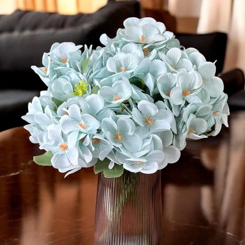 Blooms Hydrangea Artificial Flowers (Blue) - Set Of Two media 3
