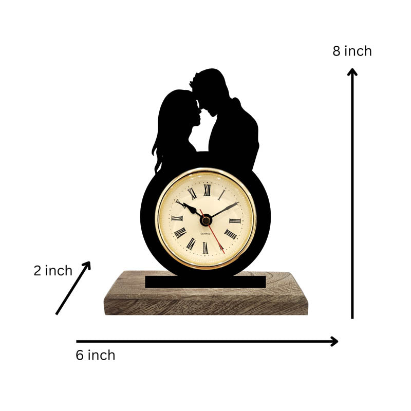 Amour Hour Iron & Mango Wood Table Clock media 5