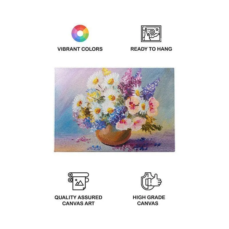 Summer Flowers Canvas Wall Painting - Gallery Wrap media 4