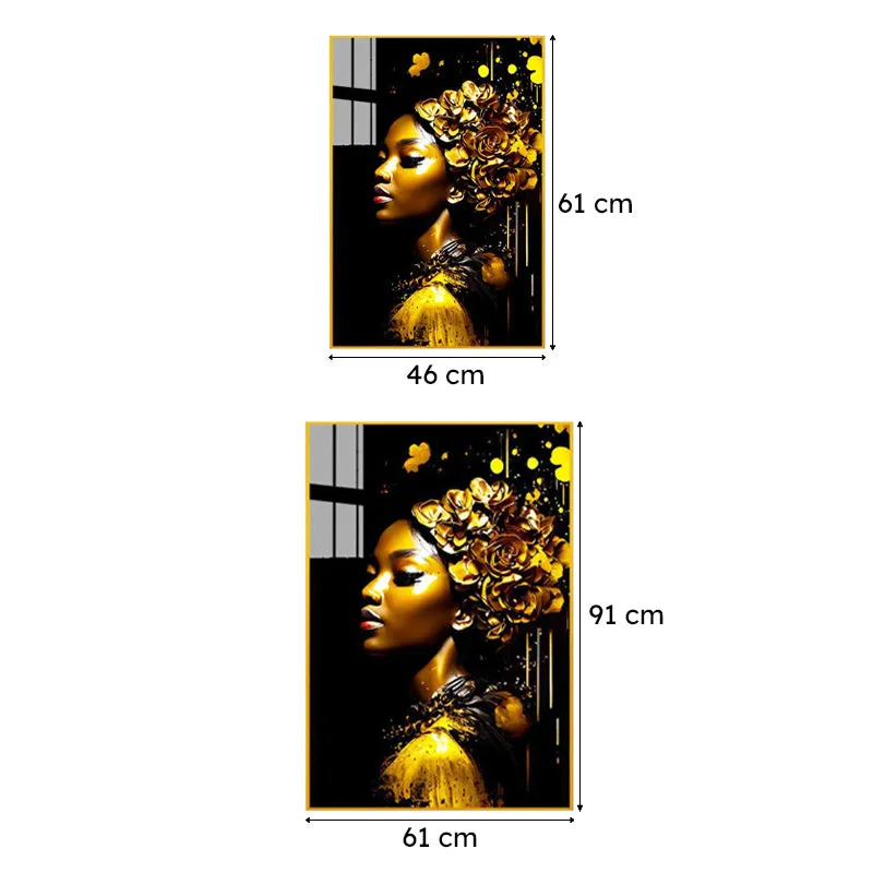 Nocturnal Shimmer Modern Canvas Wall Art With Frame - Gold media 6