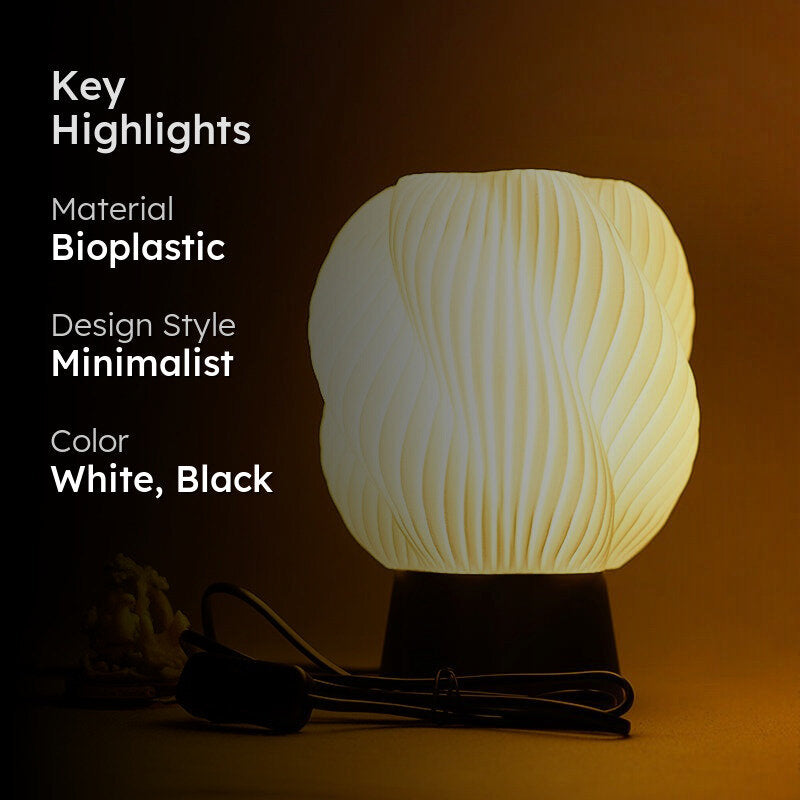 Flora Beam 3D Printed Table Lamp - White,Black media 2