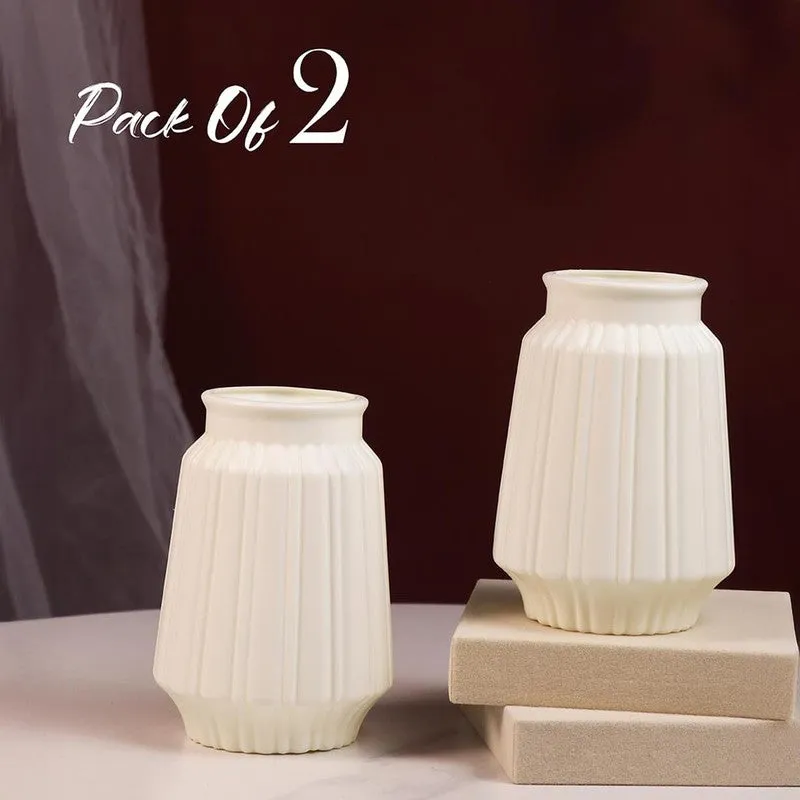 Ivory Crest Vase - Set Of Two media 3
