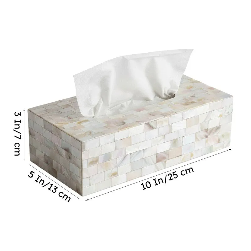 Suzzaine Handcrafted Mother Of Pearl Tissue Box media 7