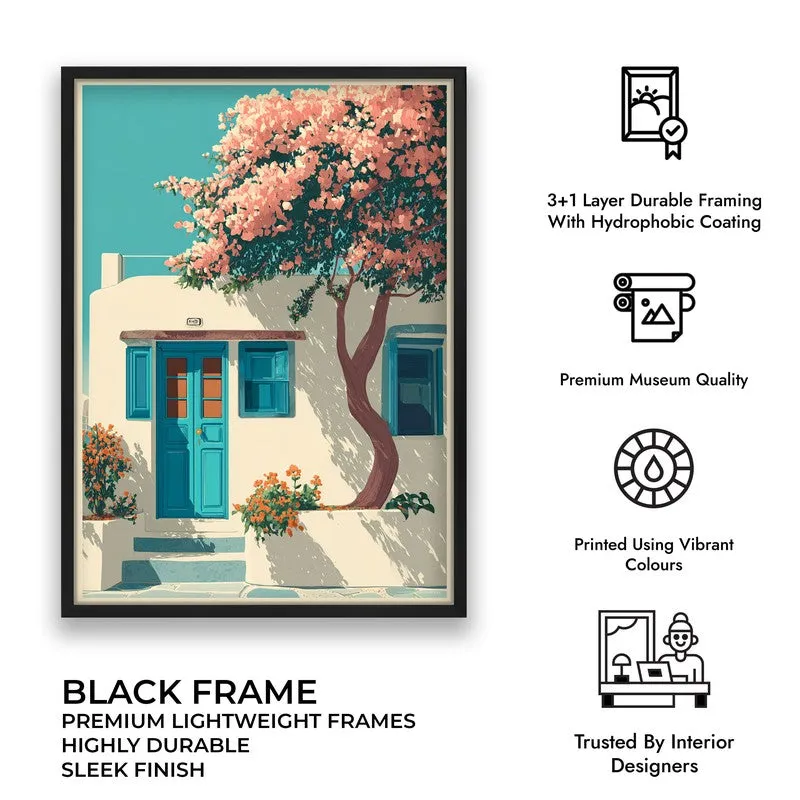 Blossom Tree Canvas Wall Painting - Black Frame media 9