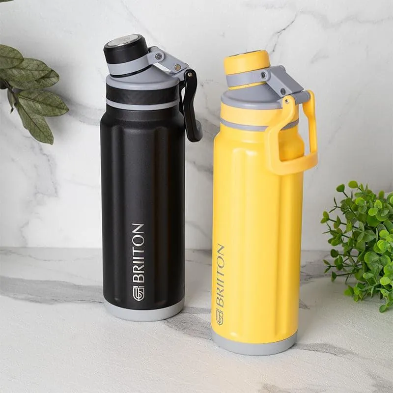 Aqua Alchemy Hot & Cold Thermos Water Bottle (Black & Yellow, 750 mL Each) - Set Of Two media 1