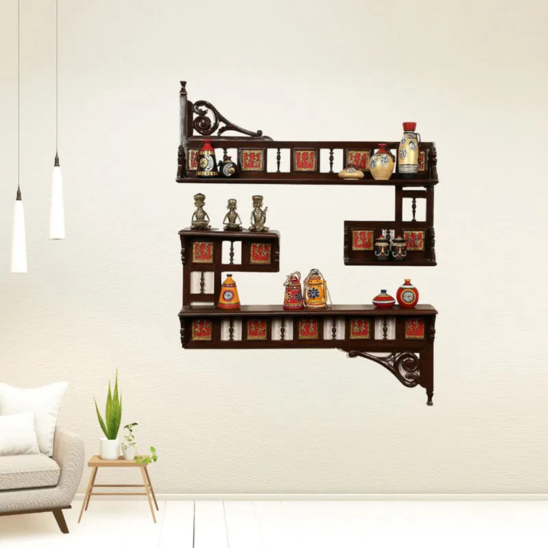 Amber Teak Wood Shelve media 3