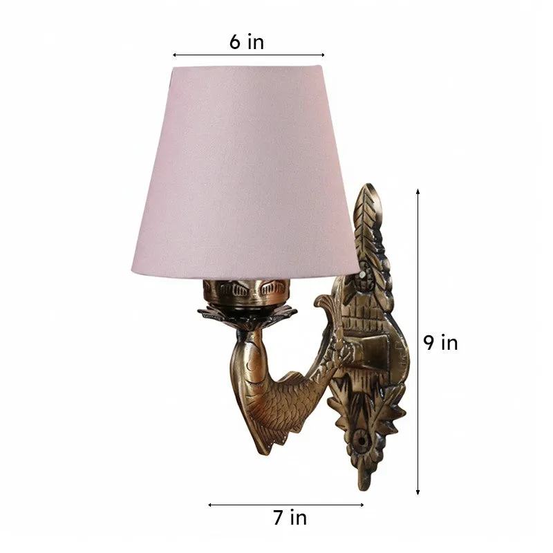 Ziada Stiva Conical Fabric & Metal Wall Lamp - Grey media 5