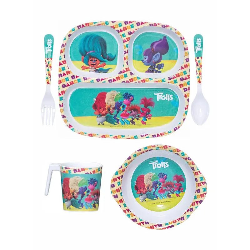 Servewell Trolls Whimsy Kids Dining Set - Five Piece Set media 3