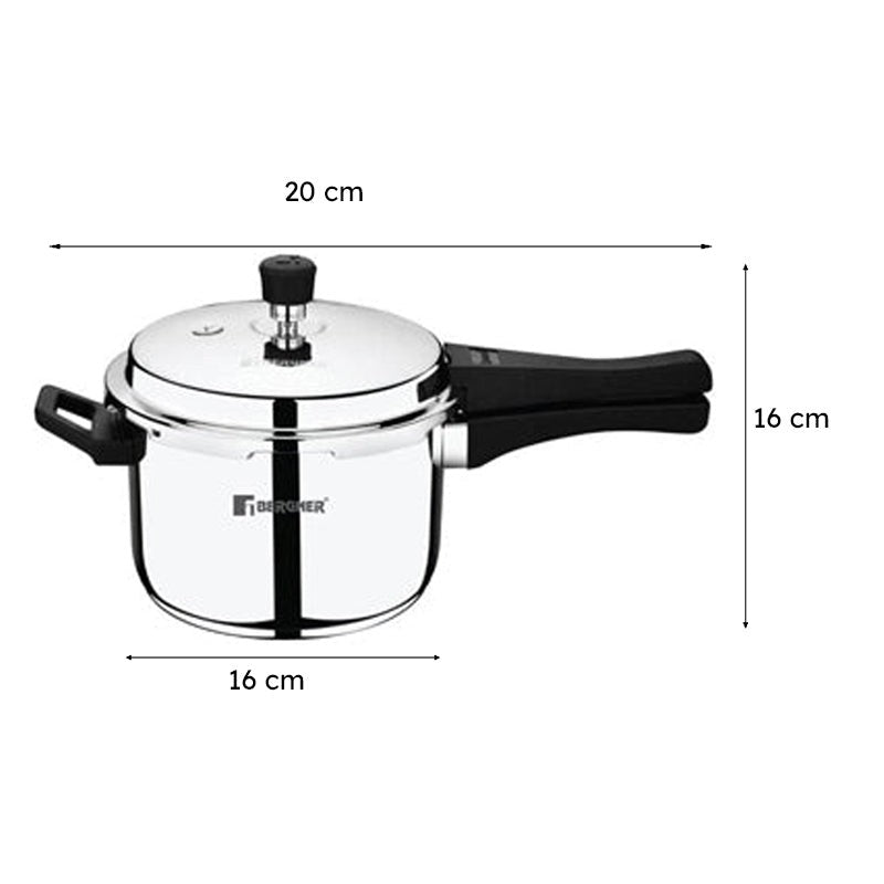 Bergner Stainless Steel Pressure Cooker With Outer Lid - 2000 mL media 9