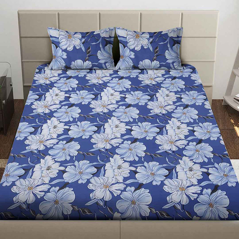 Frosty Petals Floral Bedsheet - 130 GSM media 3
