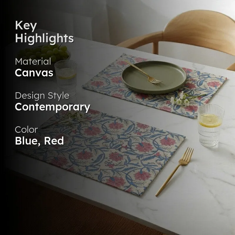 Petal Whisper Canvas Table Mats - Set Of Two media 2