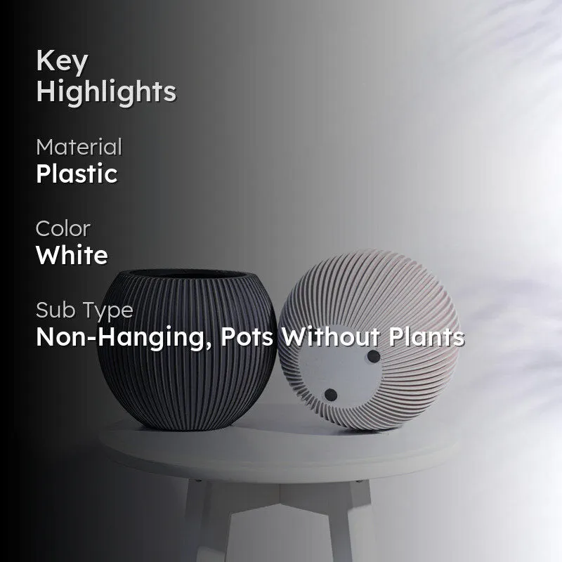 UGAOO Planter Vase Ball Groove - Ivory media 2