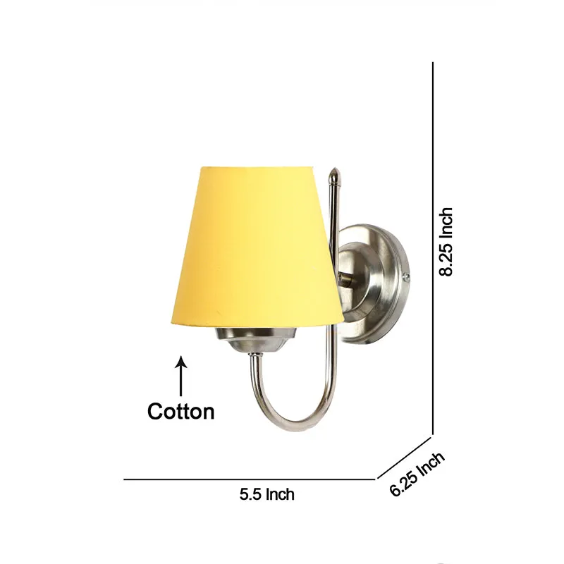 Altura Conical Fabric & Metal Wall Lamp - Yellow media 4