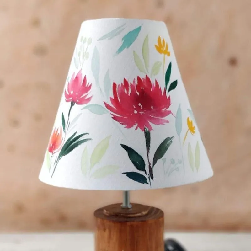 Moru Bloom Handpainted Fabric Table Lamp - Multicolor media 4