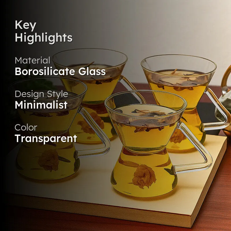 Thalora Borosilicate Glass Tea Cup (150 mL Each) - Set Of Four media 2