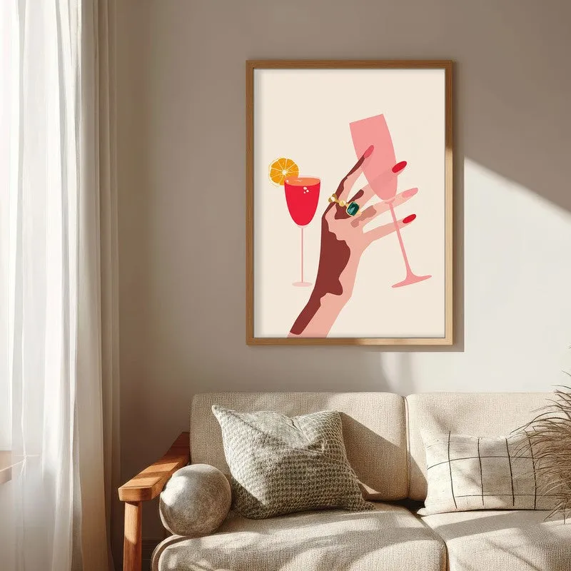 Glamora Canvas Wall Painting - Brown Frame media 6