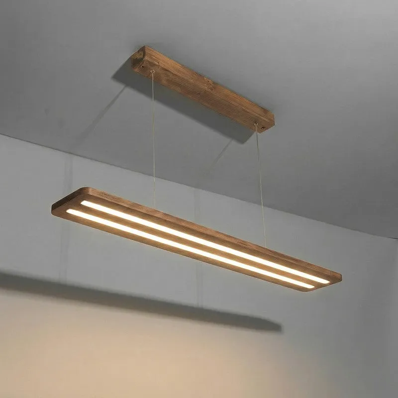 Hespera Linear LED Wooden Ceiling Lamp - Brown media 6