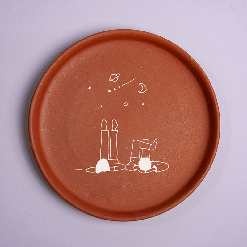 Cosmos Terracotta Wall Plate - Set Of Three media 4