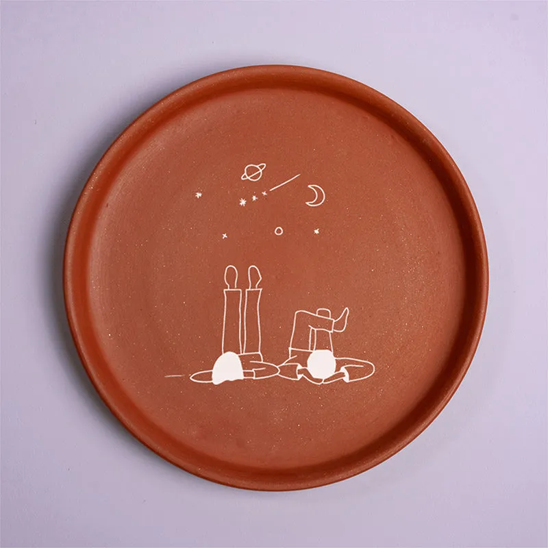 Cosmos Terracotta Wall Plate - Set Of Three media 4